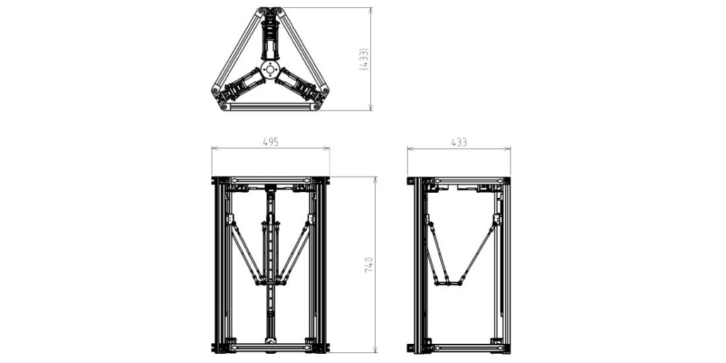 『ASPINAデルタロボット』外形図
