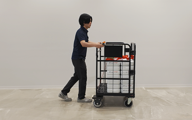 活用事例-『ASPINA薄型電動ホイール』CAIW-80FA-かご台車の電動アシスト化|電動アシスト