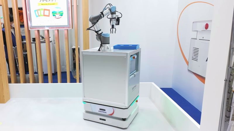 AspinaAMRと協働ロボットの連携（モバイルマニピュレータ）イメージ